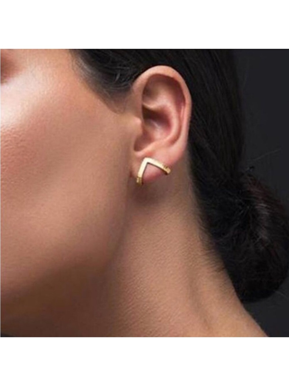 Triangular Wrap Stud Geometric Minimalist Earring 18k Gold Plated New